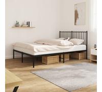 vidaXL Giroletto con Testiera in Metallo Nero 135x190 cm