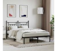 AX Giroletto Nero 196x146x97cm Testiera Doghe Gambe Letto Ospiti Dormire 353537