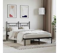 AX Giroletto Nero 196x146x97cm Testiera Doghe Gambe Letto Ospiti Dormire 353537