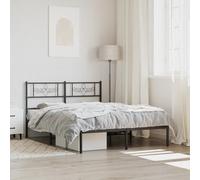 VidaXL Giroletto con Testiera in Metallo Nero 140x190 cm