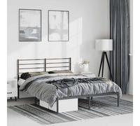 vidaXL Giroletto con Testiera in Metallo Nero 150x200 cm