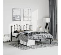 vidaXL Giroletto con Testiera in Metallo Nero 150x200 cm