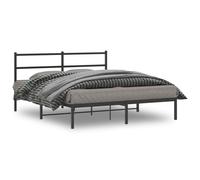 vidaXL Giroletto con Testiera in Metallo Nero 150x200 cm