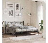 vidaXL Giroletto con Testiera in Metallo Nero 150x200 cm