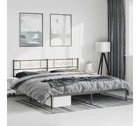 vidaXL Giroletto con Testiera in Metallo Nero 183x213 cm