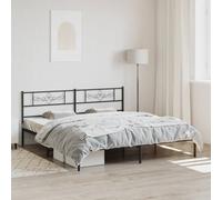 VidaXL Giroletto con Testiera in Metallo Nero 183x213 cm