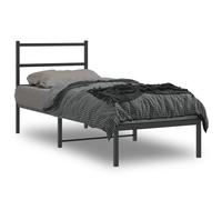 vidaXL Giroletto con Testiera in Metallo Nero 75x190 cm