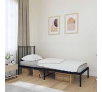 vidaXL Giroletto con Testiera in Metallo Nero 80x200 cm