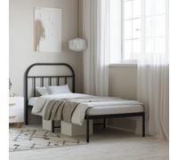 vidaXL Giroletto con Testiera in Metallo Nero 90x190 cm