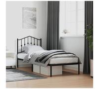 VIDAXL - Giroletto Con Testiera In Metallo Nero 90x190 Cm