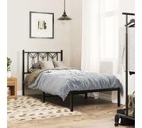 vidaXL Giroletto con Testiera in Metallo Nero 90x200 cm