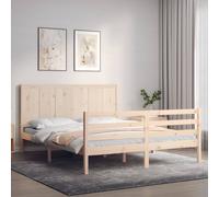 vidaXL Giroletto con Testiera King Size in Legno Massello