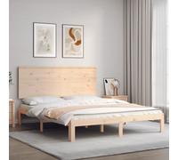 vidaXL Giroletto con Testiera King Size in Legno Massello