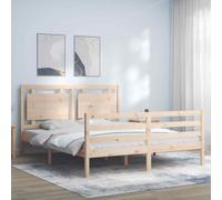 vidaXL Giroletto con Testiera King Size in Legno Massello