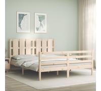 vidaXL Giroletto con Testiera King Size in Legno Massello