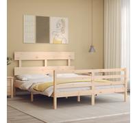 vidaXL Giroletto con Testiera King Size in Legno Massello