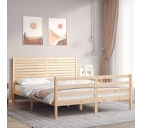 vidaXL Giroletto con Testiera King Size in Legno Massello