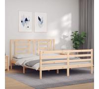 vidaXL Giroletto con Testiera King Size in Legno Massello