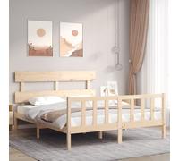 vidaXL Giroletto con Testiera King Size in Legno Massello