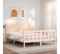 vidaXL Giroletto con Testiera King Size in Legno Massello