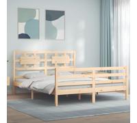 vidaXL Giroletto con Testiera King Size in Legno Massello