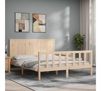vidaXL Giroletto con Testiera King Size in Legno Massello