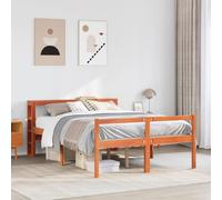 Giroletto con Testiera Marrone Cera 140x190 cm Massello Pino