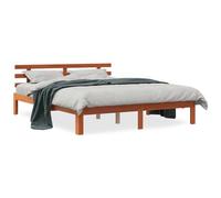 VIDAXL - Giroletto Con Testiera Marrone Cera 160x200 Cm Massello Pino