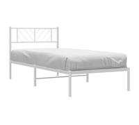 vidaXL Giroletto con Testiera Metallo Bianco 100x190 cm