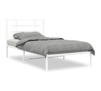VIDAXL - Giroletto Con Testiera Metallo Bianco 100x190 Cm