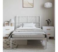 vidaXL Giroletto con Testiera Metallo Bianco 100x190 cm