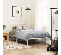 vidaXL Giroletto con Testiera Metallo Bianco 100x190 cm