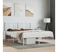 vidaXL Giroletto con Testiera Metallo Bianco 120x190 cm