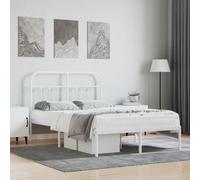 vidaXL Giroletto con Testiera Metallo Bianco 120x190 cm