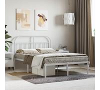 VIDAXL - Giroletto Con Testiera Metallo Bianco 120x190 Cm - SPEDIZIONE GRATUITA