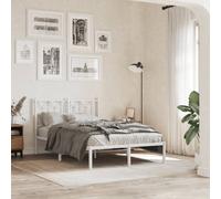 vidaXL Giroletto con Testiera Metallo Bianco 120x190 cm