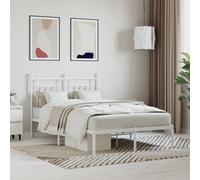 VIDAXL - Giroletto Con Testiera Metallo Bianco 120x190 Cm - SPEDIZIONE GRATUITA