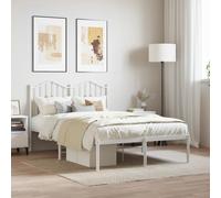 vidaXL Giroletto con Testiera Metallo Bianco 120x190 cm