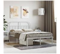 VIDAXL - Giroletto Con Testiera Metallo Bianco 120x190 Cm - SPEDIZIONE GRATUITA