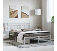 vidaXL Giroletto con Testiera Metallo Bianco 135x190 cm
