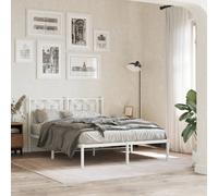vidaXL Giroletto con Testiera Metallo Bianco 135x190 cm