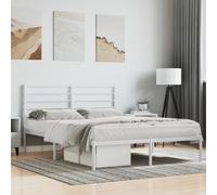 vidaXL Giroletto con testiera in metallo bianco 140x190 cm