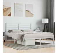 vidaXL Giroletto con testiera in metallo bianco 140x190 cm