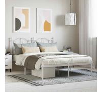 vidaXL Giroletto con Testiera Metallo Bianco 140x200 cm