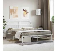 vidaXL Giroletto con Testiera Metallo Bianco 160x200 cm