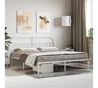 vidaXL Giroletto con Testiera Metallo Bianco 160x200 cm