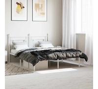 vidaXL Giroletto con Testiera Metallo Bianco 160x200 cm