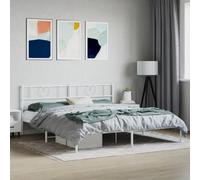 vidaXL Giroletto con Testiera Metallo Bianco 180x200 cm