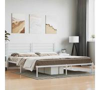vidaXL Giroletto con Testiera Metallo Bianco 183x213 cm