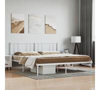 vidaXL Giroletto con Testiera Metallo Bianco 193x203 cm